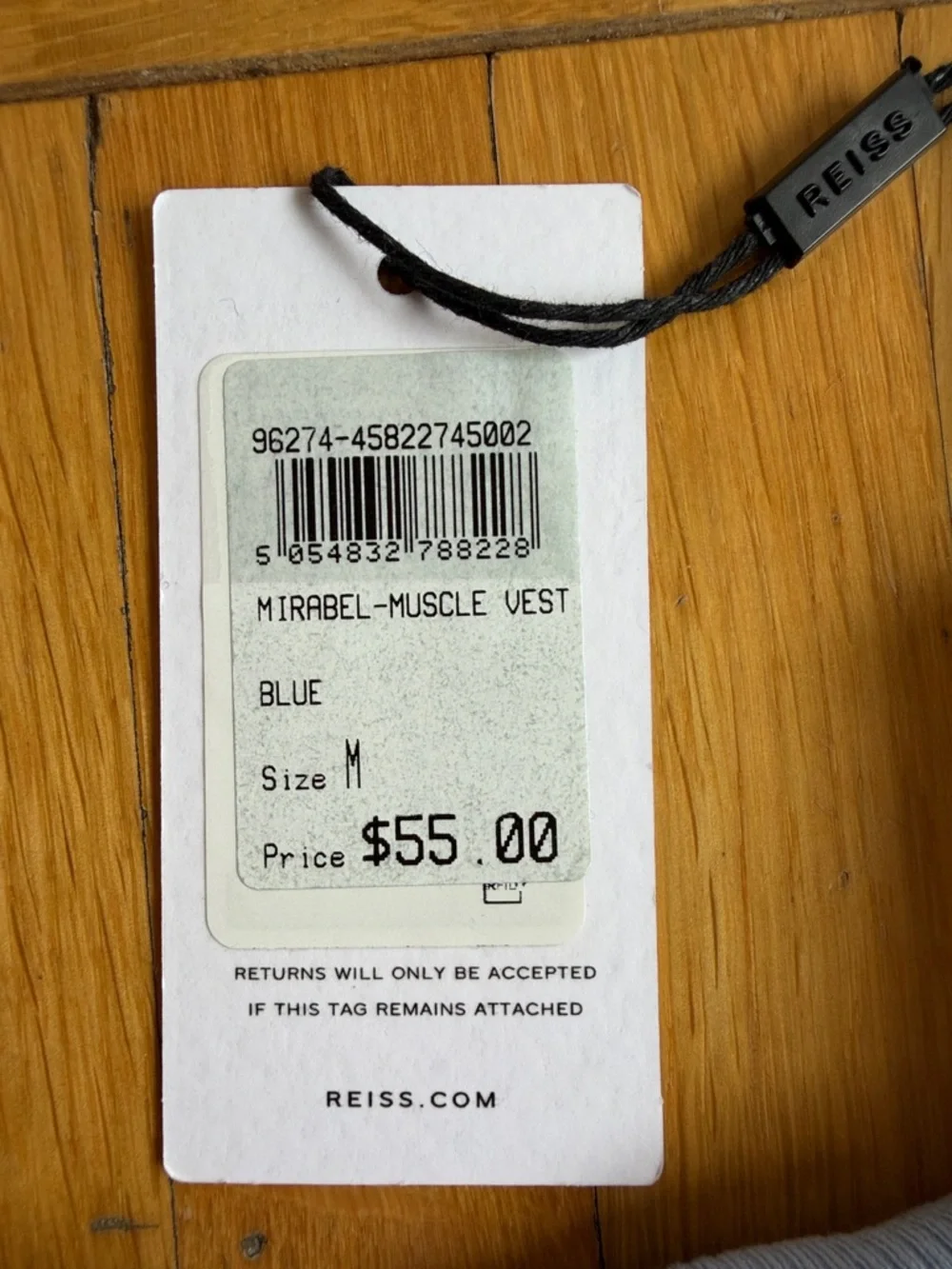 Reiss Light Blue Ribbed Tank - Picture 2 of 3